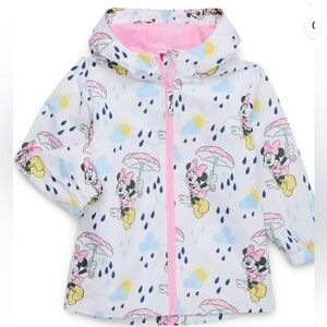 BRAND NEW MINNIE MOUSE  Toddler Rain Jacket with Hood, Size 4T